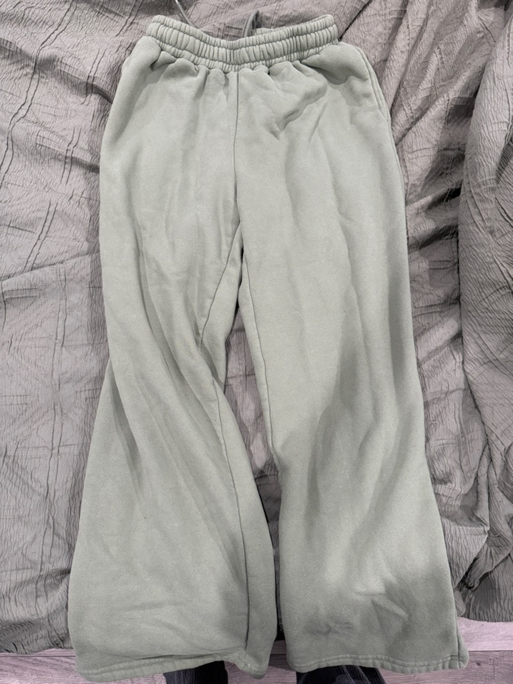 Amazon Wide Leg Minimalist  SweatPants in Sage Green